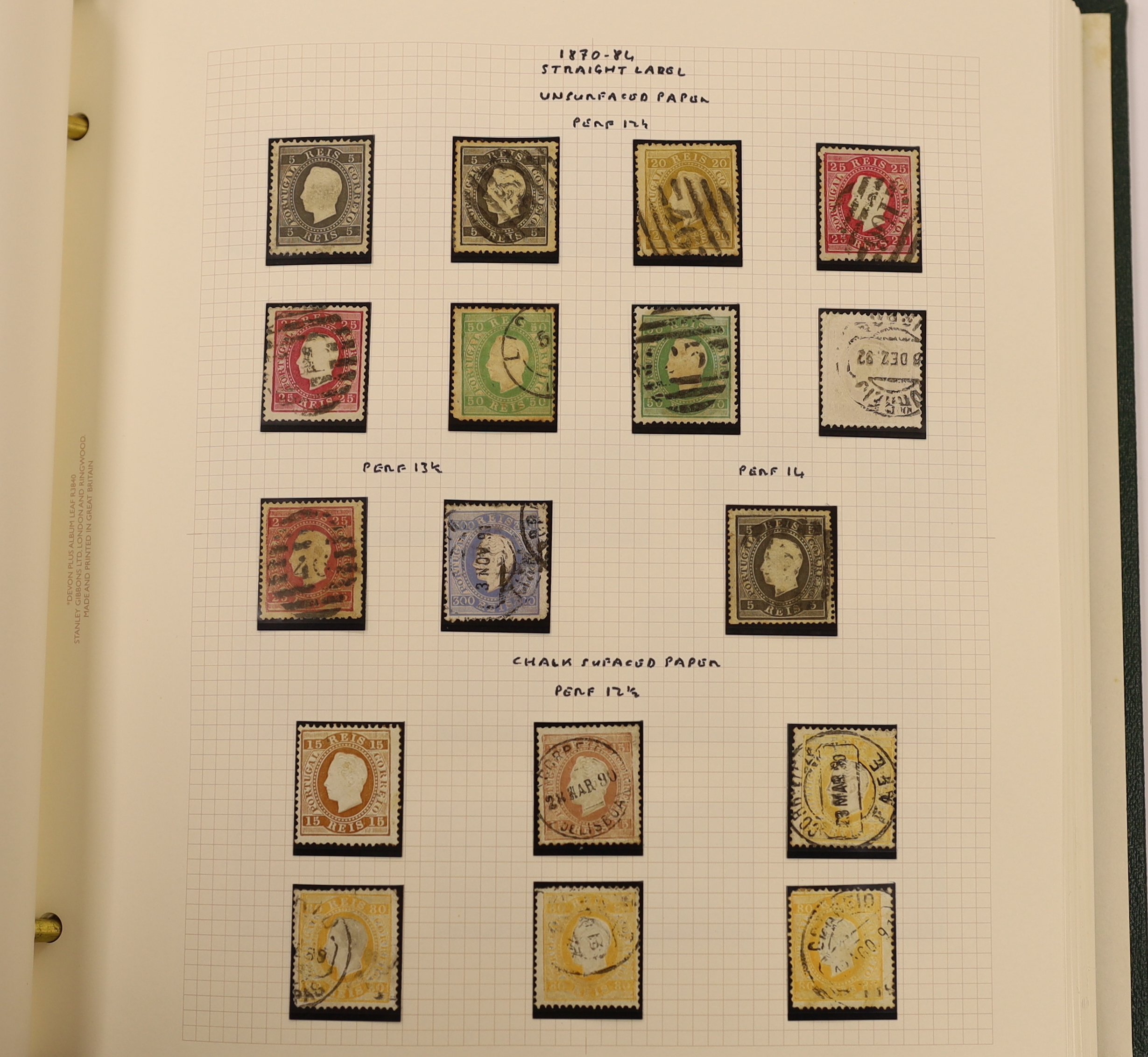 A mint and used collection of Portuguese stamps in an album with a range of issues from imperfs.